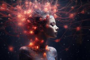 AI generated Intricate Neuronal connection. Generate Ai photo