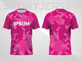 pink abstract sports jersey football soccer racing gaming motocross cycling running. front and back view vector