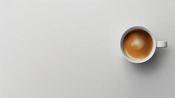 AI generated Realistic white coffee cup on blank white background photo