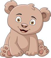 Cute little bear cartoon sitting vector