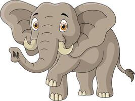 Cute elephant cartoon on white background vector