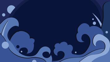 Abstract blue background Under water wave wallpaper vector