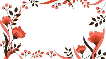 Abstract floral background Vector flower frame border design