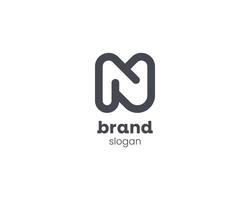 creativo minimalista inicial letra norte metro logo vector