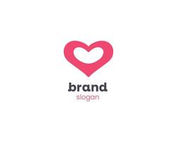 Simple modern pink of heart or love logo vector