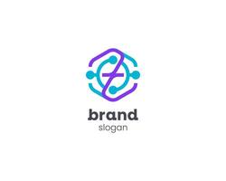 Creative hexagon with connection symbol vector