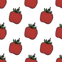 Seamless pattern with strawberry doodle for decorative print, wrapping paper, greeting cards, wallpaper and fabric vector