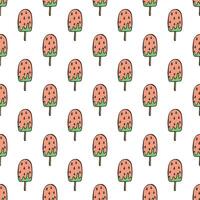 Seamless pattern with ice cream doodle for decorative print, wrapping paper, greeting cards, wallpaper and fabric vector