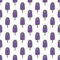 Seamless pattern with ice cream doodle for decorative print, wrapping paper, greeting cards, wallpaper and fabric vector
