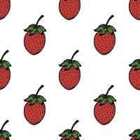 Seamless pattern with strawberry doodle for decorative print, wrapping paper, greeting cards, wallpaper and fabric vector