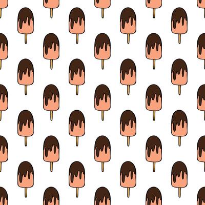 Seamless pattern with ice cream doodle for decorative print, wrapping paper, greeting cards, wallpaper and fabric