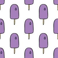 Seamless pattern with ice cream doodle for decorative print, wrapping paper, greeting cards, wallpaper and fabric vector