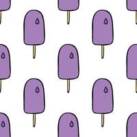 Seamless pattern with ice cream doodle for decorative print, wrapping paper, greeting cards, wallpaper and fabric vector