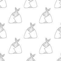 Seamless pattern with onigiri for decorative print, wrapping paper, menu, wallpaper and fabric vector