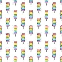 Seamless pattern with ice cream doodle for decorative print, wrapping paper, greeting cards, wallpaper and fabric vector