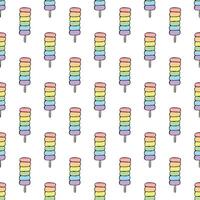 Seamless pattern with ice cream doodle for decorative print, wrapping paper, greeting cards, wallpaper and fabric vector