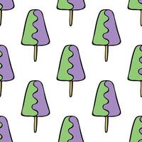 Seamless pattern with ice cream doodle for decorative print, wrapping paper, greeting cards, wallpaper and fabric vector