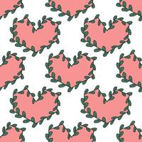 Seamless pattern with hand drawn heart doodle for decorative print, wrapping paper, greeting cards and fabric vector