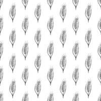 Seamless pattern with wheat doodle for decorative print, wrapping paper, greeting cards, wallpaper and fabric vector