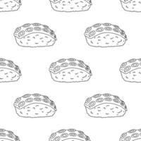 Seamless pattern with sushi for decorative print, wrapping paper, menu, wallpaper and fabric vector