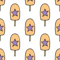 Seamless pattern with ice cream doodle for decorative print, wrapping paper, greeting cards, wallpaper and fabric vector