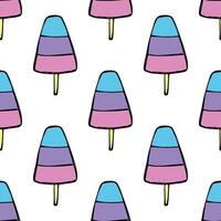 Seamless pattern with ice cream doodle for decorative print, wrapping paper, greeting cards, wallpaper and fabric vector