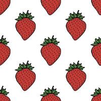 Seamless pattern with strawberry doodle for decorative print, wrapping paper, greeting cards, wallpaper and fabric vector