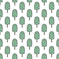 Seamless pattern with ice cream doodle for decorative print, wrapping paper, greeting cards, wallpaper and fabric vector