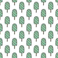 Seamless pattern with ice cream doodle for decorative print, wrapping paper, greeting cards, wallpaper and fabric vector