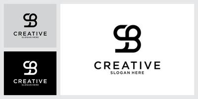 SB or BS initial letter logo design vector