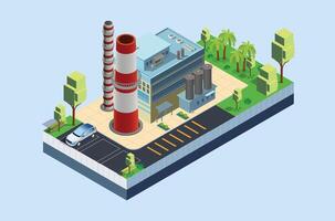 Modern isometric green power company, Suitable for Infographics and Book Picture Illustration vector