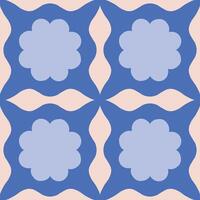 Abstract seamless pattern with square repetitive tile in retro style. Beautiful vector geometrical texture with simple shapes. Modern background in vintage style