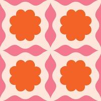 Abstract seamless pattern with square repetitive tile in retro style. Beautiful vector geometrical texture with simple shapes. Modern background in vintage style