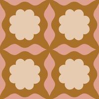 Abstract seamless pattern with square repetitive tile in retro style. Beautiful vector geometrical texture with simple shapes. Modern background in vintage style