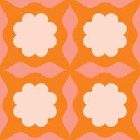 Abstract seamless pattern with square repetitive tile in retro style. Beautiful vector geometrical texture with simple shapes. Modern background in vintage style