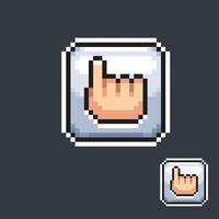 finger point sign in pixel art style vector