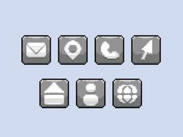 chrome color contact icon set sign in pixel art style vector