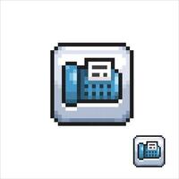fax icon sign in pixel art style vector