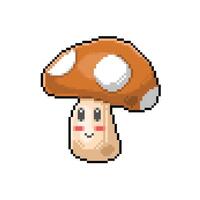 mushroom character in pixel art style vector