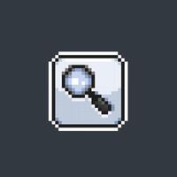 magnifier sign in pixel art style vector