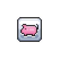 pig sign in pixel art style vector