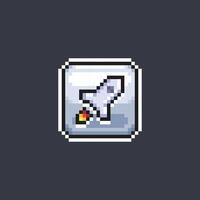 rocket sign in pixel art style vector