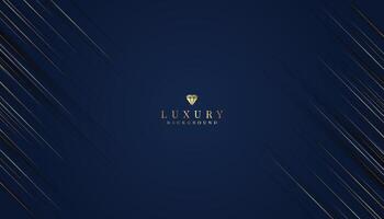 Elegant dark blue background with gold and glitter elements. modern luxury abstract background vector