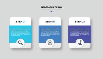 Modern infographic design template with 3 options or steps vector