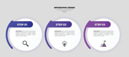 moderno negocio infografía modelo con 3 opciones o pasos iconos vector