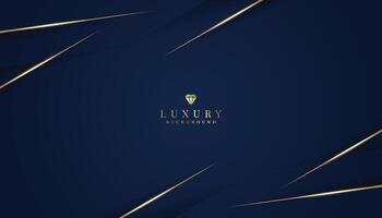 Elegant dark blue background with gold and glitter elements. modern luxury abstract background vector