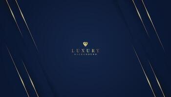 Elegant dark blue background with gold and glitter elements. modern luxury abstract background vector