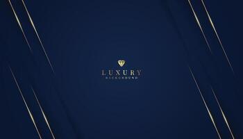 Elegant dark blue background with gold and glitter elements. modern luxury abstract background vector