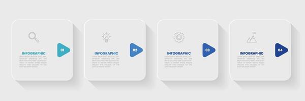 infografía etiqueta diseño modelo con íconos y 4 4 opciones o pasos. vector