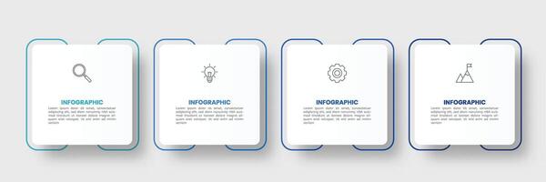 Infographic label design template with icons and 4 options or steps. vector